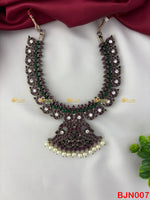 Kemp Black Short Necklace, Kemp Addigai Temple Jewellery, Bharatanatyam Short Necklace, Kuchipudi Dance Choker, Kemp Jewellery for Arangetram, Black Stone South Indian Short Haaram, Bridal Kemp Short Necklace