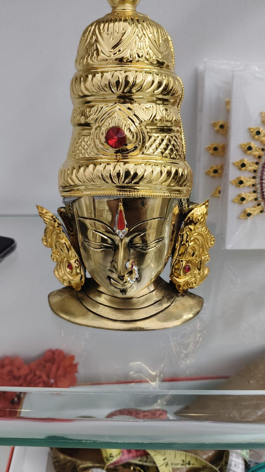 Gold Plated Varalakshmi Face Idol for Varalakshmi Vratham Pooja Golden Collections