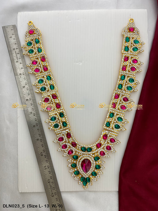 Amman Devotional Long Necklace Goldencollections Size: 14 X 9, Color: Multi, Style: 1 Step Image 2