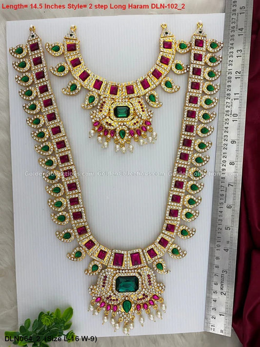 Ammavaru Indian God Jewellery Long Haram Size: 16 X 9, Color: Multi, Style: 2 Step Image 2