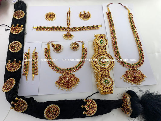 Traditional Kemp jewelry set for Kuchipudi and Arangetram performance