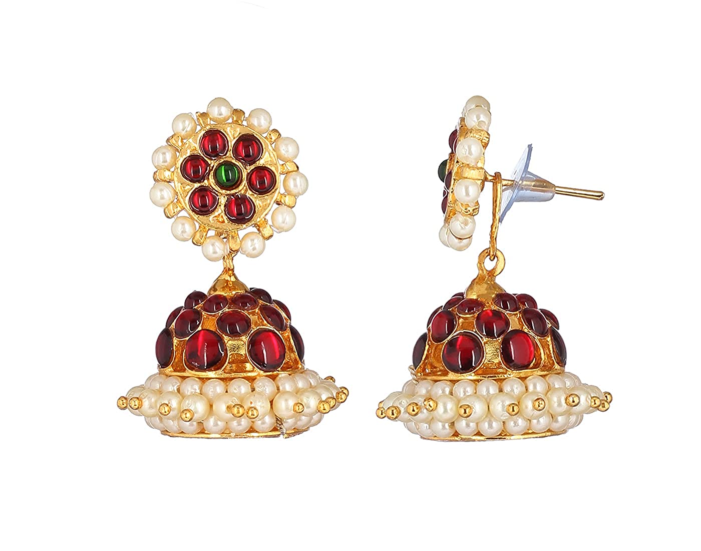 Bharatanatyam Majestic Pearls Jhumki Golden Collections