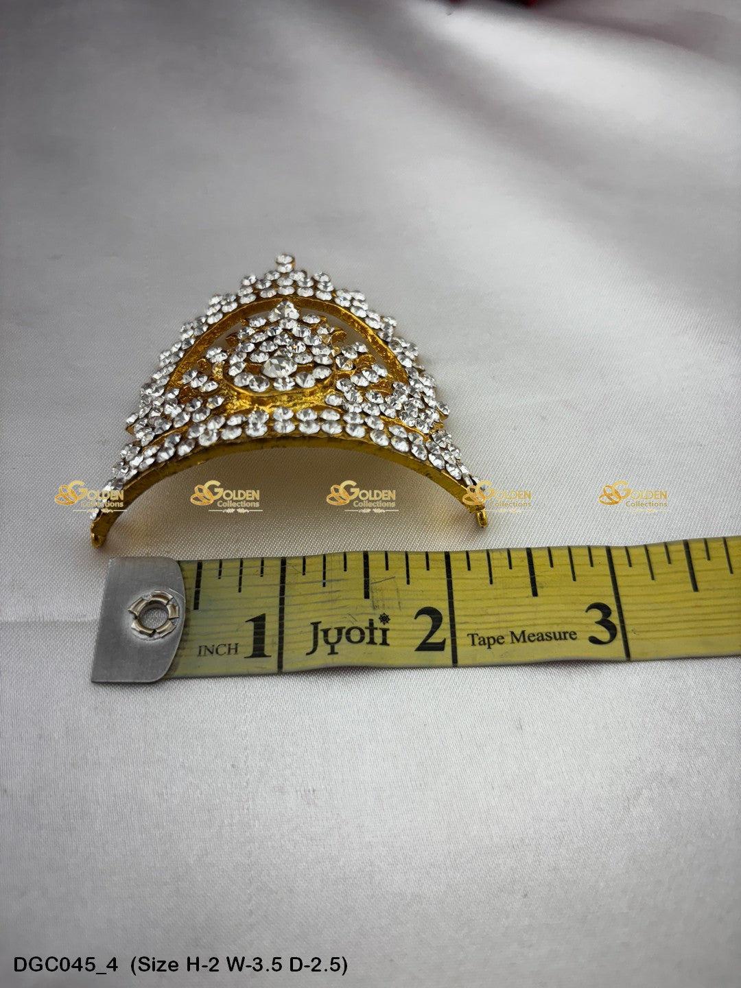 Divine Alangaram For God Goddess Crown Goldencollections Size: 2 X 3.5 X 2.5, Color: White, Style: Half Round Image 4