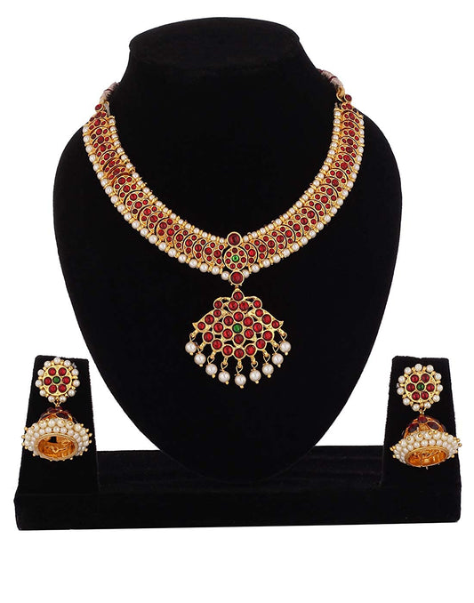 Euphoria Bharatanatyam Short Necklace Goldencollections
