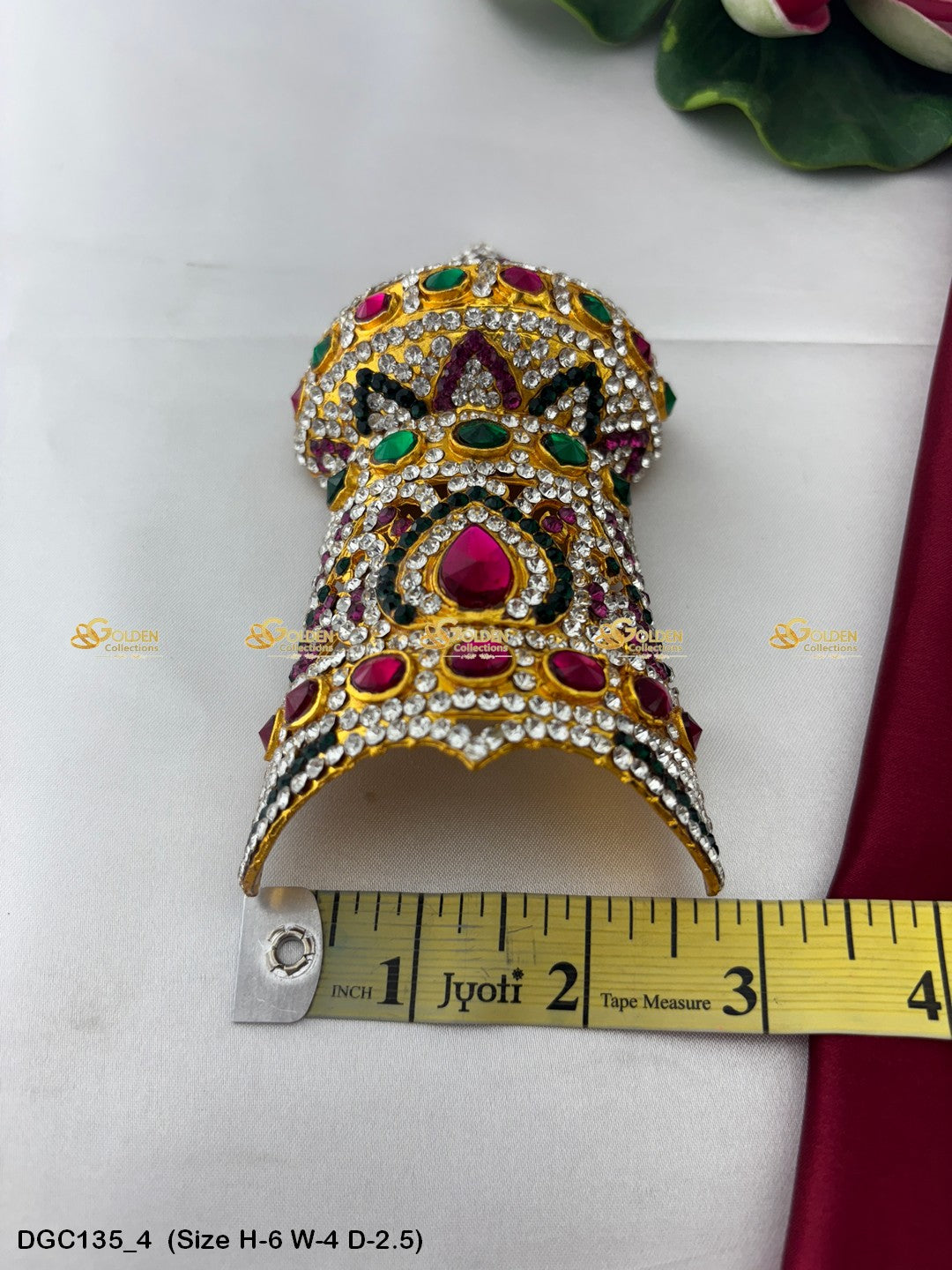 Goddess Half Round Stone Crown DGC135 deity crown image 4