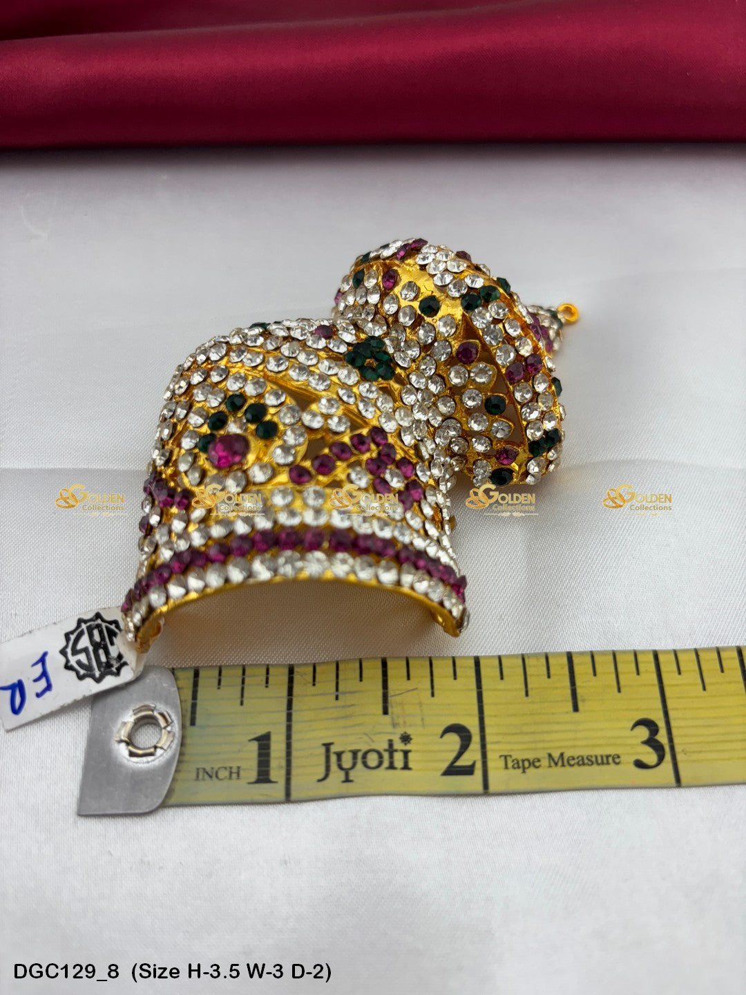 Exquisite Mukut For Goddess Idol Goldencollections Size: 3.5 X 3 X 2, Color: Multi, Style: Half Round Andalu Right Image 8