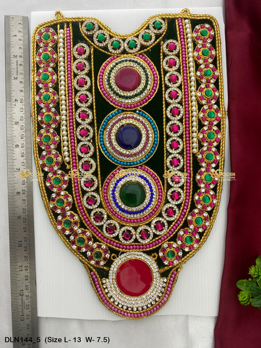 Indian Deity Jewelry Temple Deity Long Necklace Size: 13 X 6, Color: Red, Style: Chest Image 5