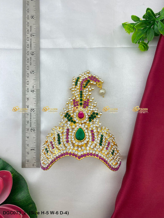 Ornamental Crown For Hindu Goddess Goldencollections Size: 5 X 6 X 4, Color: Multi, Style: Kalangi Image 2