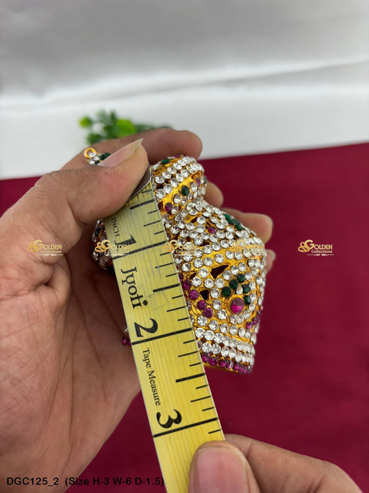 Ornate Crown For Hindu Deity Goldencollections Size: 3 X 6 X 1.5, Color: Multi, Style: Round Andalu Image 2