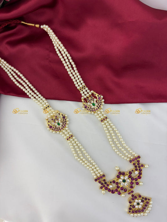 Pearls Long Necklace for South Indian Weddings
