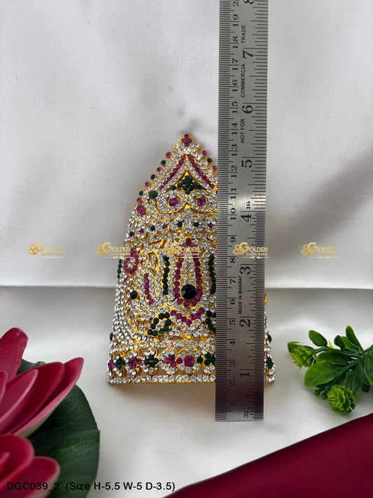 Sacred Adornments For God Goddess Crown Goldencollections Size: 5.5 X 5 X 3.5, Color: Multi, Style: Half Round Image 2