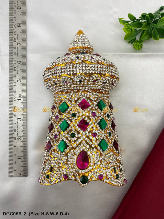 Sacred Crown For Puja Goldencollections Size: 8 X 6 X 4, Color: Multi, Style: Half Round Image 2