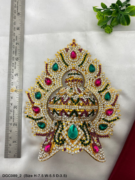 Sacred Jewellery Crown For God Goldencollections Size: 7.5 X 5.5 X 3.5, Color: Multi, Style: Arch Image 2