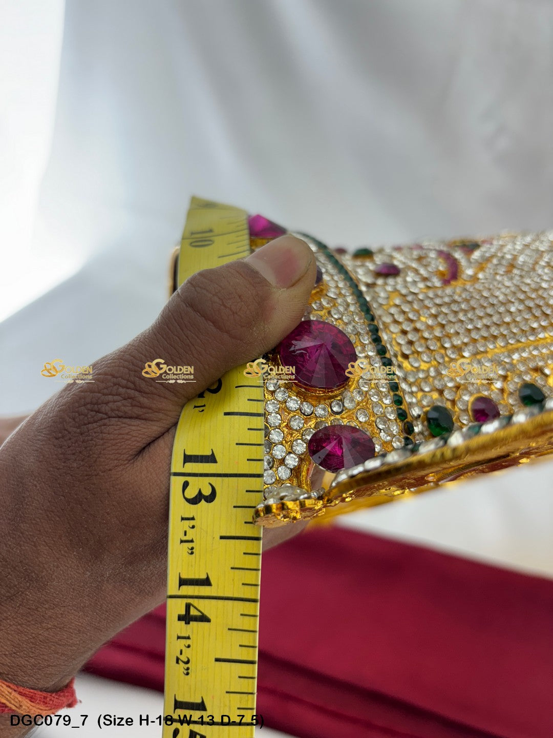 Sacred Jewellery Crown For Hindu Deity Goldencollections Size: 18 X 13 X 7.5, Color: Multi, Style: Jwala Image 7