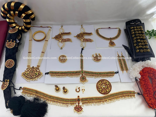 South Indian temple-style jewelry for classical performances