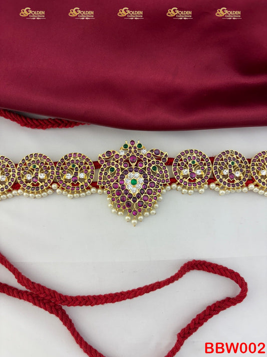 Kemp Hipbelt Waistbelt for Arangetram Bharatanatyam Kuchipudi Dance