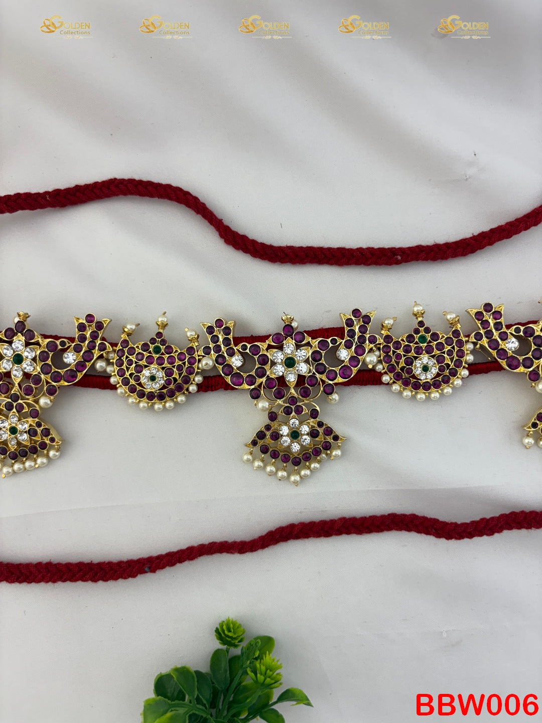 Traditional Kemp Vaddanam Oddiyanam Waistbelt for Bharatanatyam