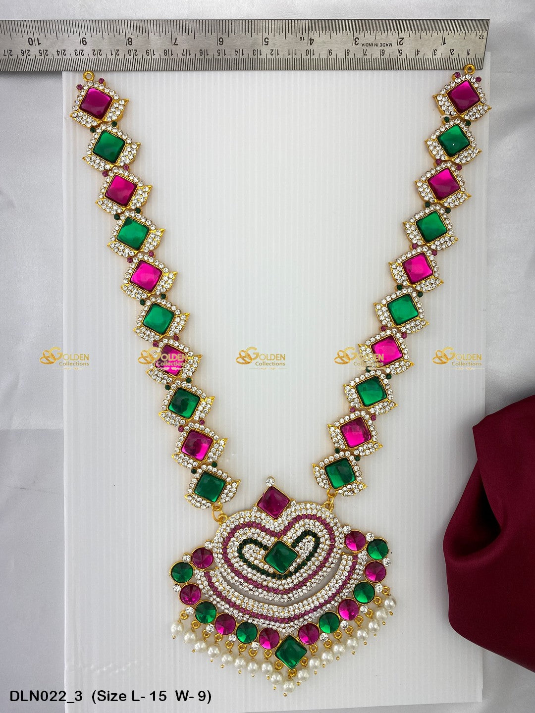 Traditional Deity Jewelry Set Goldencollections Size: 15 X 9, Color: Multi, Style: 1 Step Image 3