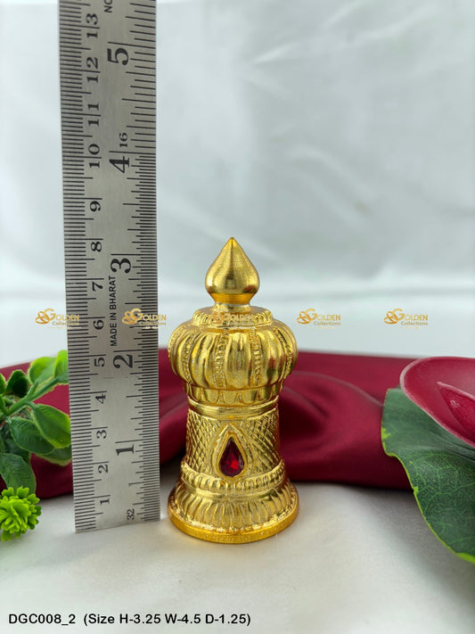 Amman Crown Golden Plated Mukut Goldencollections Size: 3.25 X 4.5 X 1.25, Color: Gold, Style: Vs Keeritam Image 2