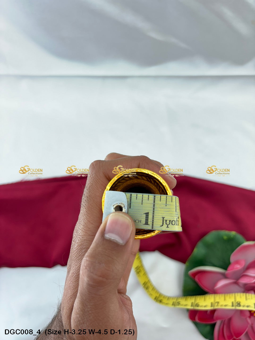 Amman Crown Golden Plated Mukut Goldencollections Size: 3.25 X 4.5 X 1.25, Color: Gold, Style: Vs Keeritam Image 4