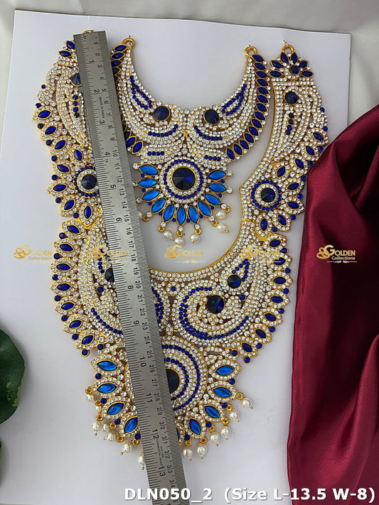 Lakshmi / Amman Blue with White 2 Step Long Haram DLN050 deity long haram image 2