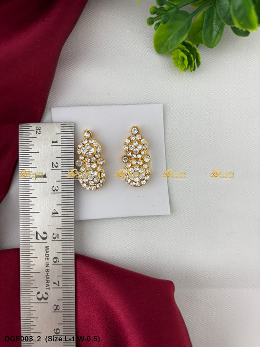 ammavaru deity stone earrings karna pathakam goldencollections Size: 1 x 0.5, Color: White, Style: Round Image 2