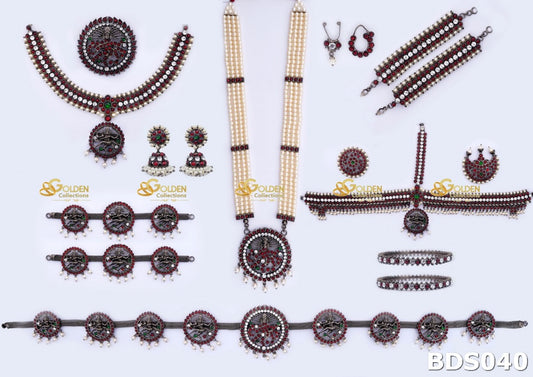 Antique Bharatanatyam Dance Jewellery Set | Complete Temple Jewellery with Haram, Vaddanam, Rakodi, Earrings, and Bangles for Arangetram
