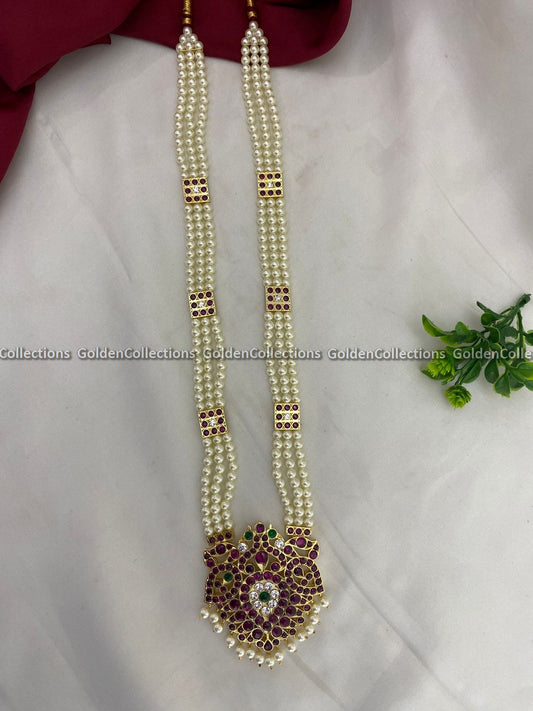 Antique Temple Jewellery Set For Marriage Long Necklaces For Women Color: Kemp Style: Kemp Short Necklace Image 2