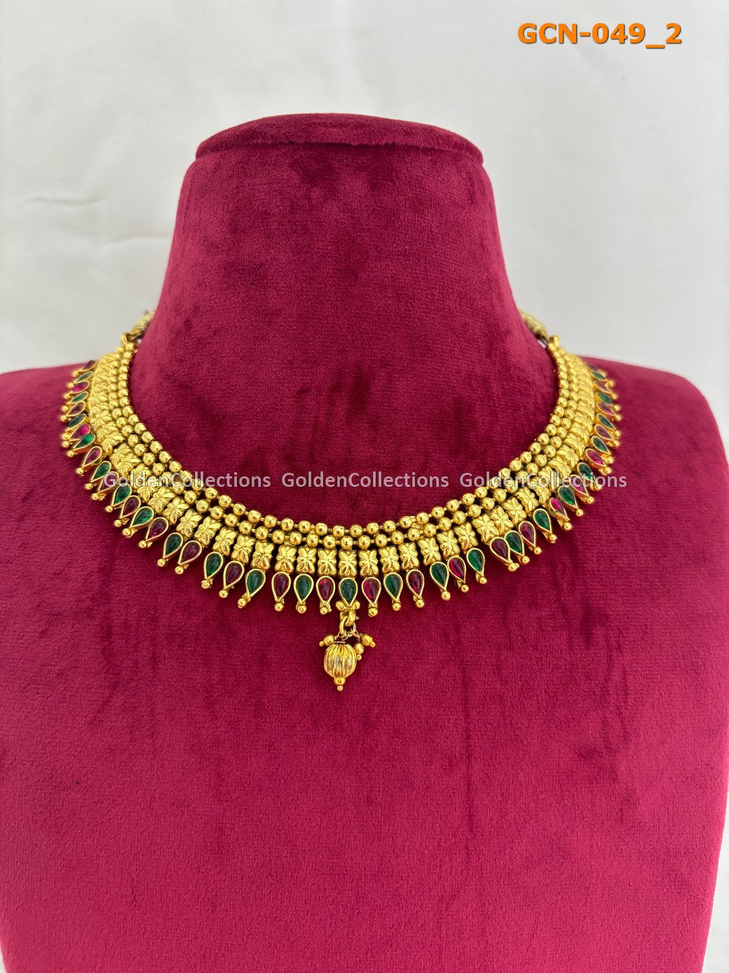 Beads Jewellery Designs : Short Haram 1 Gram Gold GoldenCollections 3