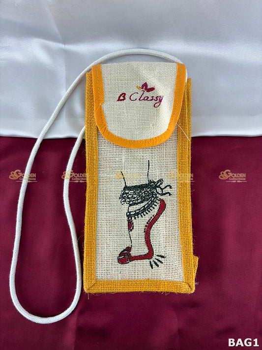 Bharatanatyam ghungroo bag yellow color classical dance ghungroo pouch
