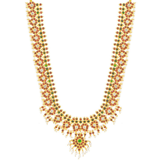 Bharatanatyam Mango Haram Necklace Set Goldencollections