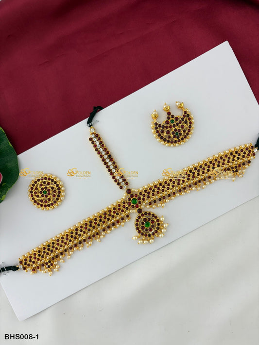 Bharatanatyam Headset with Traditional Design by GoldenCollections