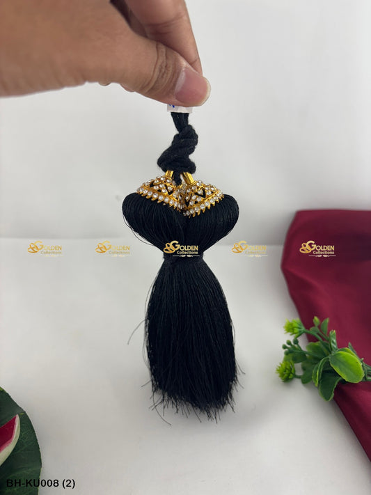 Bharatanatyam Jada Kucchulu Temple Jewelry Hairpiece Size: One Size, Color: Black, Style: Jada Kuppulu Image 2