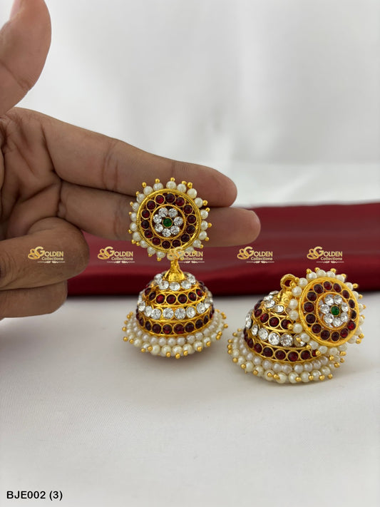 Bharatanatyam Jhumka Goldencollections Color: Multi, Style: Bharatanatyam Earrings Image 2