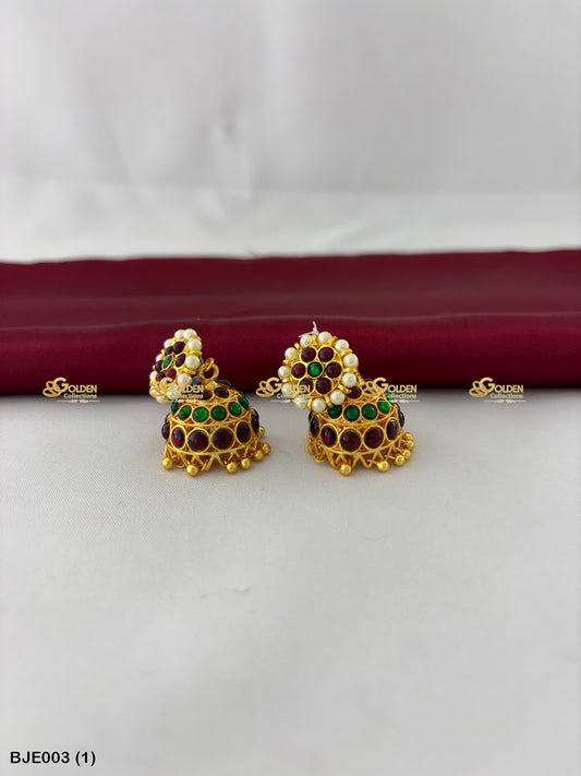 Bharatanatyam Jhumki Goldencollections Color: Multi, Style: Bharatanatyam Earrings Image 1