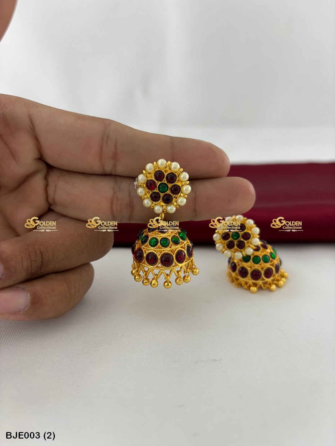Bharatanatyam Jhumki Goldencollections Color: Multi, Style: Bharatanatyam Earrings Image 2