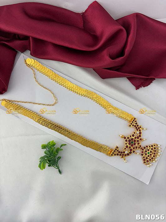 Bharatanatyam Kasumala Long Haram – Kemp Temple Pendant Necklace
