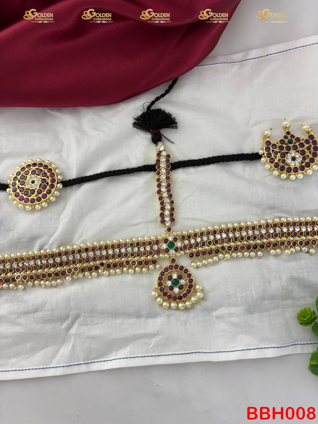 Goldencollectons Bharatanatyam Kemp Headset for Arangetram Temple Dance Jewellery