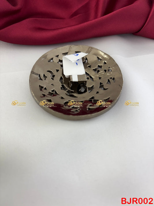 Bharatanatyam Kemp Rakodi | Temple Dance Hair Accessory with Purple & White Stones BJR002