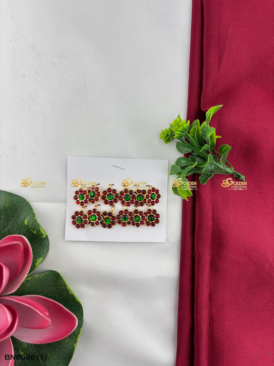 Bharatanatyam Nose Pin Authentic Dance Jewelry Color: Kemp, Style: Nose Pin Image 1