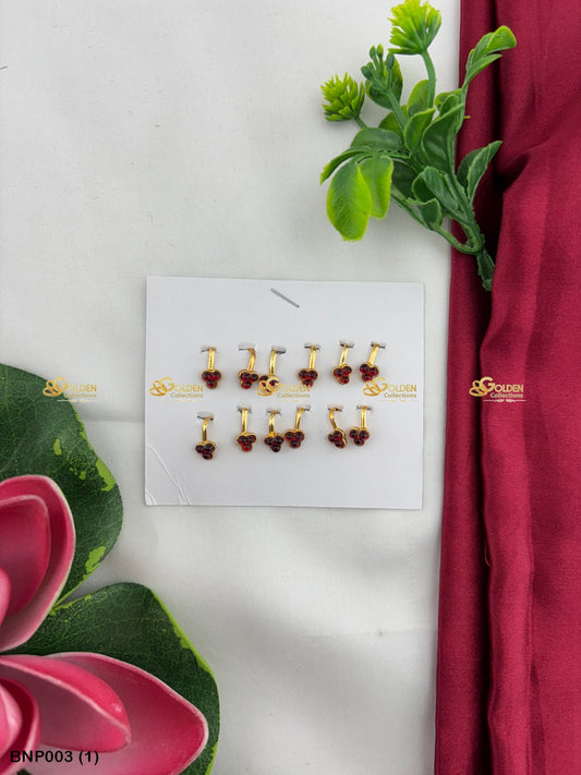 Bharatanatyam Nose Pin Temple Jewelry For Dancers Color: Kemp, Style: Nose Pin Image 1