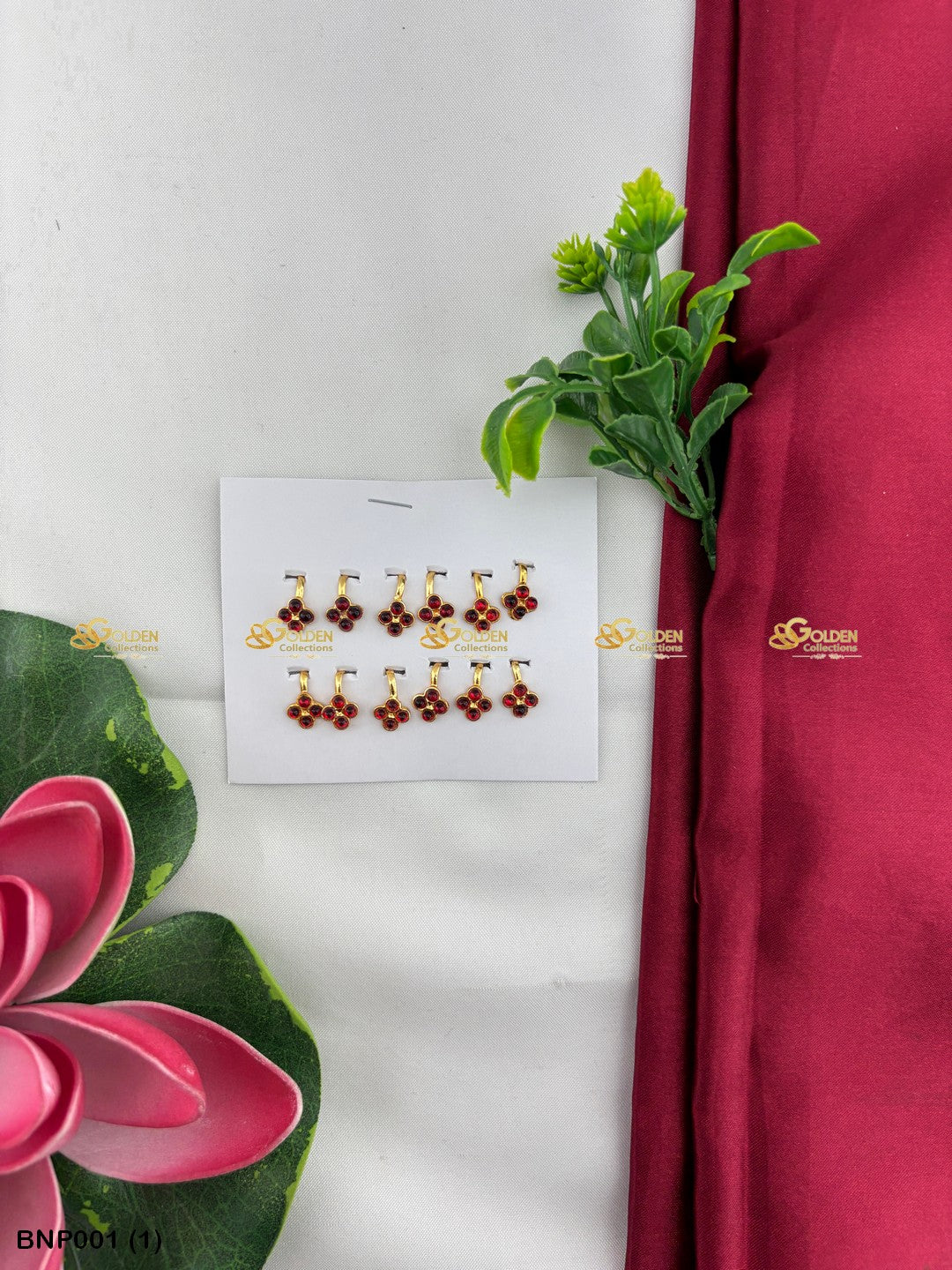 Bharatanatyam Nose Pin Traditional Dance Jewelry Color: Kemp, Style: Nose Pin Image 1