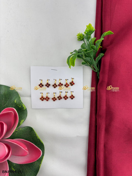 Bharatanatyam Nose Pin Traditional Dance Jewelry Color: Kemp, Style: Nose Pin Image 1