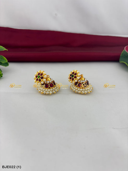 Bharatanatyam Temple Jewelry Earrings Goldencollections Color: Multi, Style: Bharatanatyam Earrings Image 1