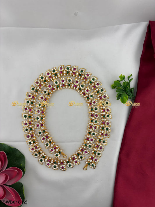 Bharatanatyam Waist Belt GoldenCollections Color: Multi, Style: Stone Waist Belt Image 2