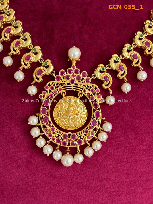 Big Pearl Necklace : Short Necklace One Gram Gold GoldenCollections 2