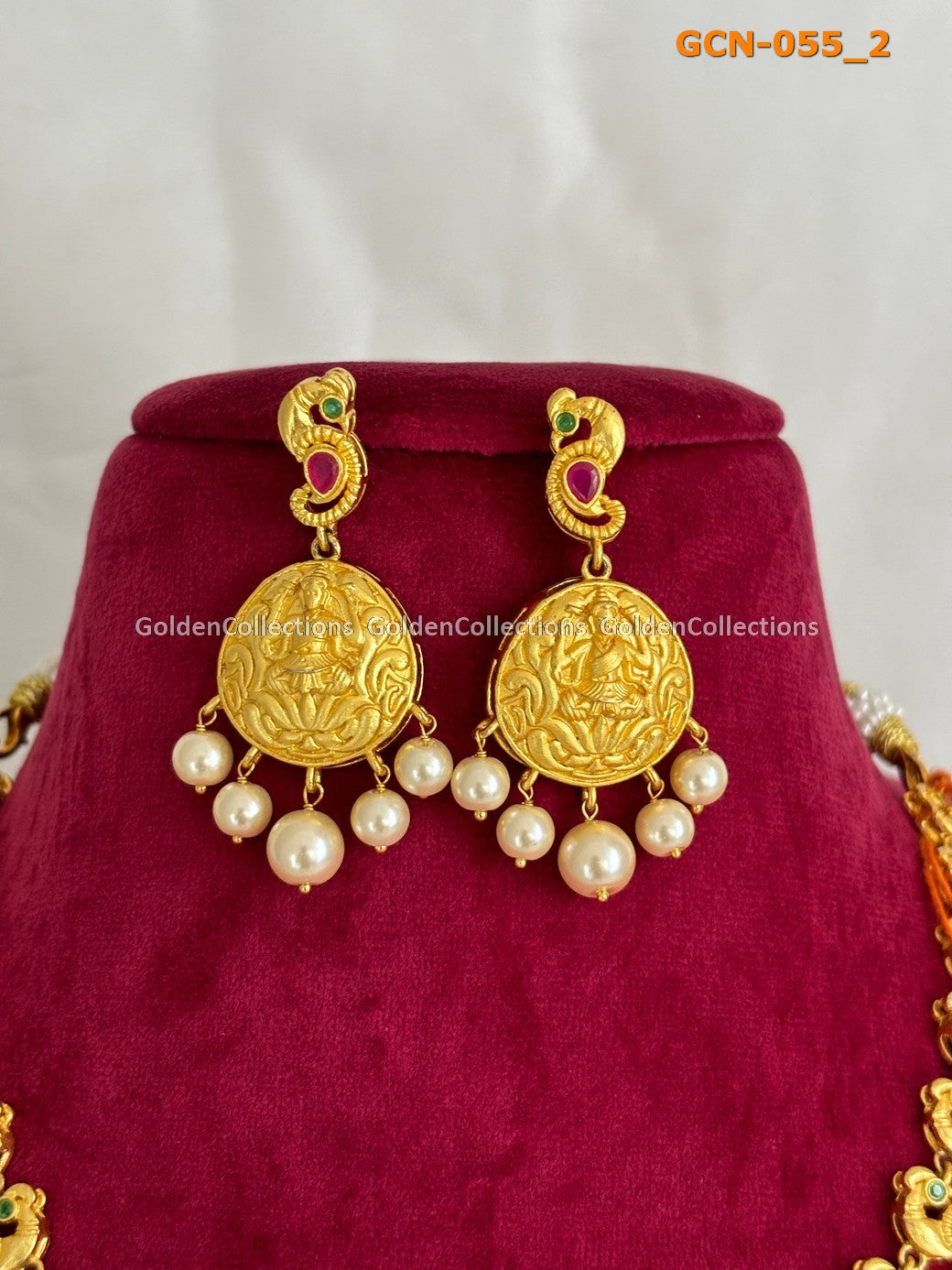 Big Pearl Necklace : Short Necklace One Gram Gold GoldenCollections 3