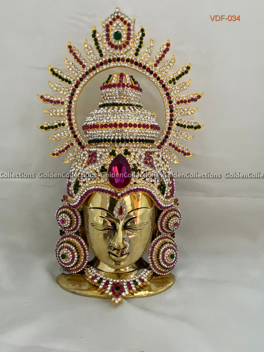 Brass Lakshmi Face with Complete Jewelry - Perfect for Pooja VDF-034 2