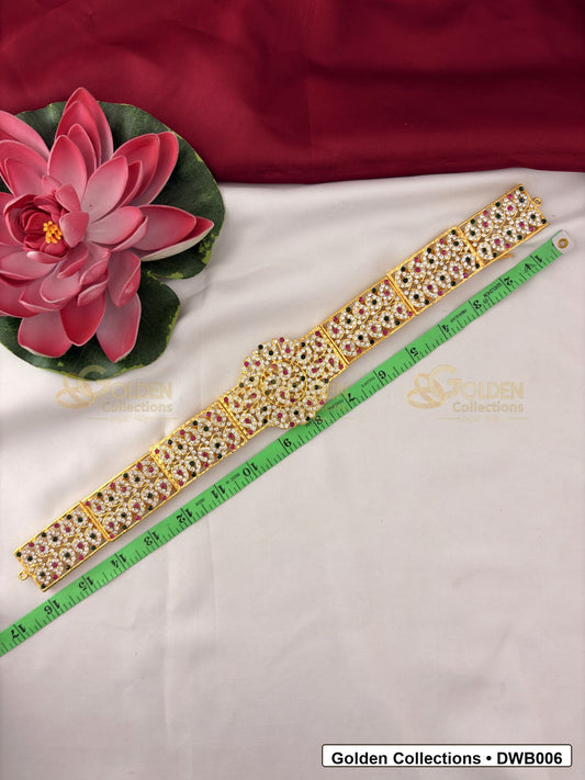 Measurement and scale view of Broad Deity Waist Belt Vaddanam for Idols for fit checking