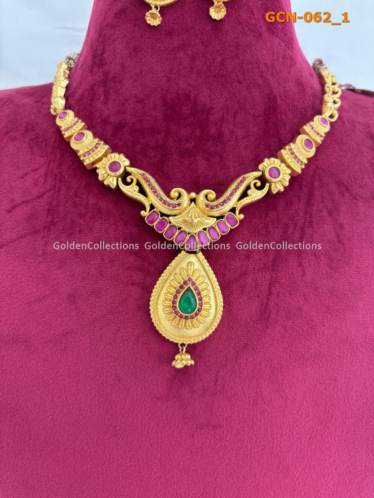 Crystal Beads Necklace : Mutyala Haram One Gram Gold GoldenCollections 2